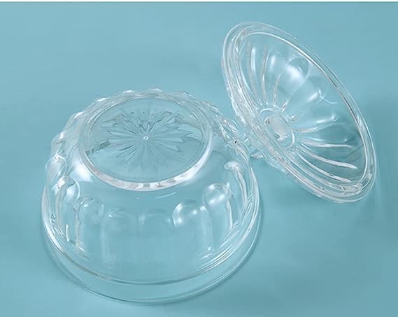 Plastic Candy Dish Sugar Bowl with Lid - Kitchen Food Storage Container