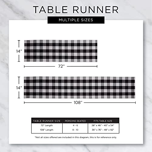 Halloween Harlequin Table Runner 14x108 Black Cream Cotton Table Decor
