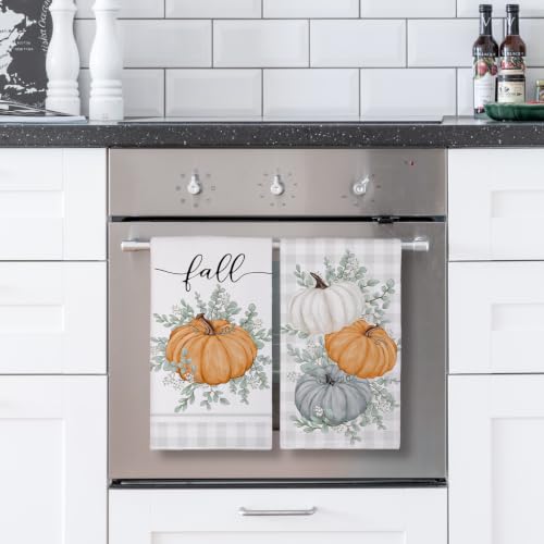 Multicolor Fall Kitchen Towels Set of 2 18x26 Inches Autumn Thanksgiving Decor