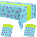 Monster Theme Pink Bow Plastic Tablecloth - 6 Pcs Coquette Party Supplies
