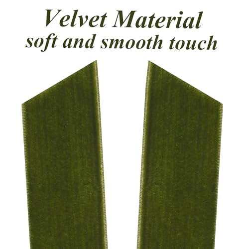 Green Velvet Ribbon Bows 12-Pack Christmas Tree Decorations Holiday Ornaments