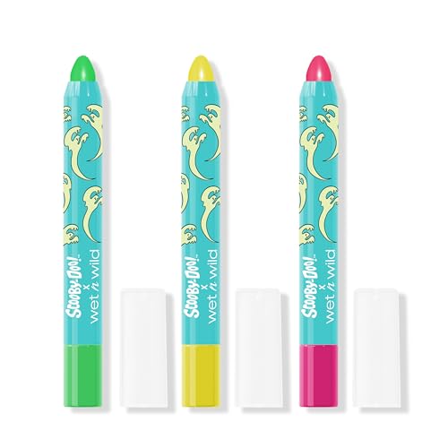 Wet n Wild Scooby Doo UV Glow Crayon Set - 3 Face & Body Neon Makeup Kit with Vitamin E - 1 Count