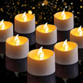 Flameless LED Tea Lights Candles 24 Pack - Warm White, Ivory Shell Variation