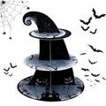 Halloween Cupcake Stand Tower - Classic 3-Tier Pumpkin Bat Cake Display