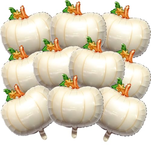 White Pumpkin Balloons Set - 12pcs Fall Thanksgiving Party Decorations