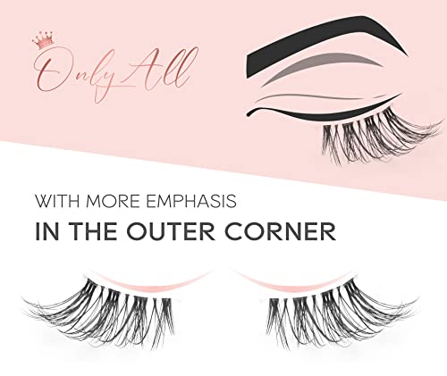 Half Lashes Natural Look False Eyelashes - Wispy Faux Mink Pack 7 Pairs C03 6-15MM