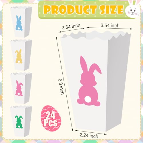 24 Pcs Easter Bunny Paper Popcorn Boxes - Treat & Party Favor Boxes