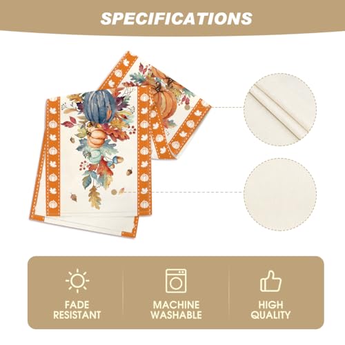 Artoid Mode 13x48 Inch Fall Table Runner Orange Polyester Home Decor