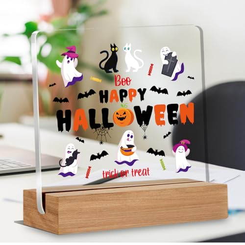 Halloween Coworker Gift Acrylic Ghost Decor for Office & Home - 4x4 Inches