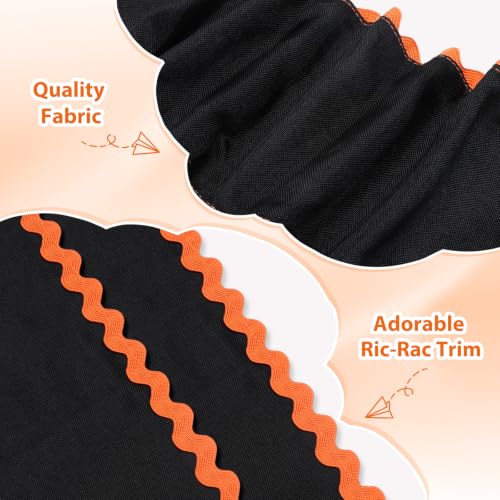 Wreath Sash for Front Door 2 Pack - Black with Orange Halloween Decorations
