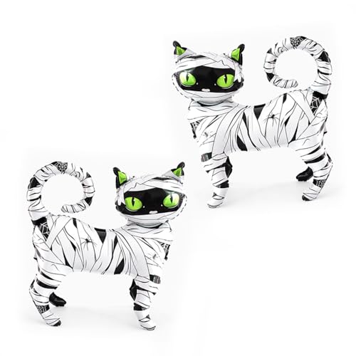 Halloween Mummy Cat Balloons Arch Kit for Spooky Party Decorations