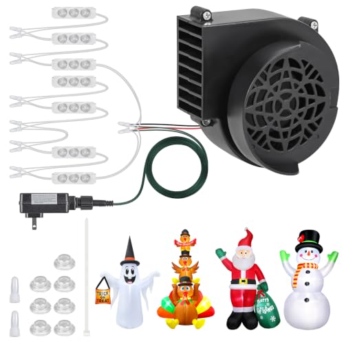 12V 0.85A Inflatable Fan Replacement Kit with LED Lights & 1.5A Adapter - Halloween Christmas Decorations - Variation of 0.85A Air Blower