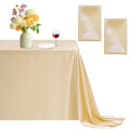 Champagne Satin Tablecloth 90x132 Inch 2 Pack - Elegant Wedding & Party Decor