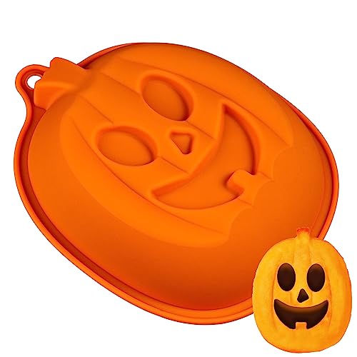 Halloween Pumpkin Cake Pan Silicone Mold 8 Inch Jack O Lantern Bakeware