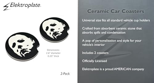 Michael Myers Car Coasters Set of 2 - Halloween Ceramic Absorbent Drink Coasters