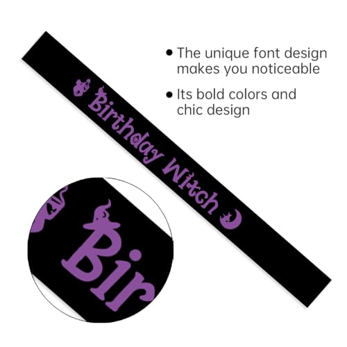 Halloween Birthday Sash for Girls & Women - Gothic Witch Party Accessory
