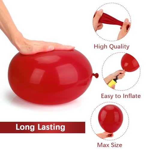 Black, Red & Gold Balloons Balloon Arch Kit 60PCS 12in for Halloween & Parties - GuavaGlide