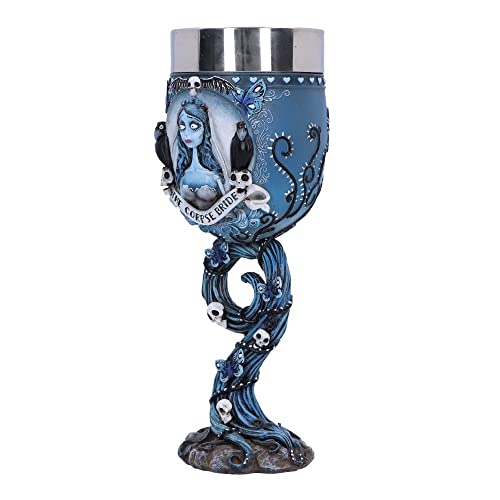Gothic Corpse Bride Emily Goblet - Blue Variant, Tim Burton Collectible, 20.6cm