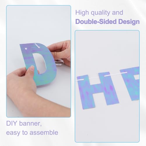 Rainbow Purple Double-Sided DIY Letter Banner for Party Decorations - 116 PCS