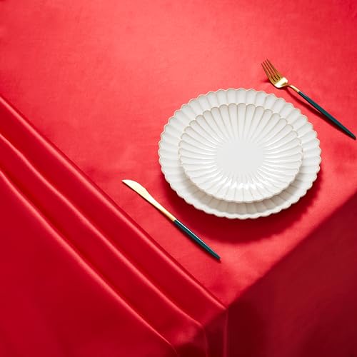 Rectangular Satin Table Cover - 60 x 102 Inches, Red - Party & Wedding Decor
