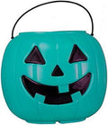 Halloween Pumpkin Jack O' Lantern Candy Bucket - Teal 8-Inch Trick or Treat Pail