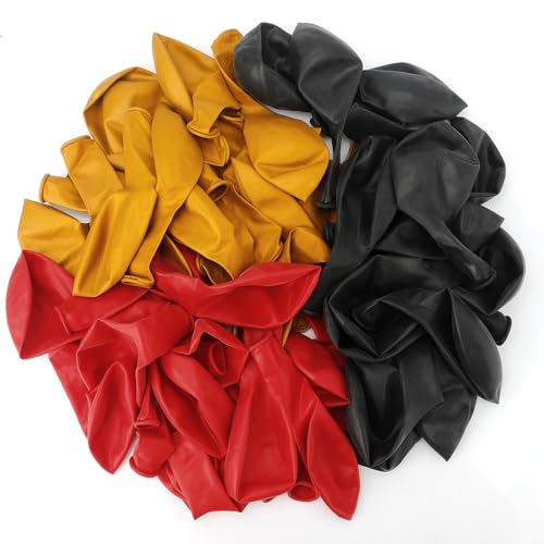 Black, Red & Gold Balloons Balloon Arch Kit 60PCS 12in for Halloween & Parties - GuavaGlide