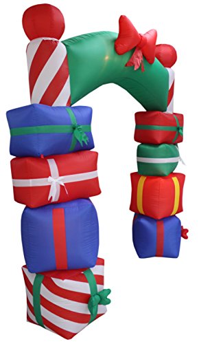 8 Ft Tall Lighted Christmas Inflatable Gift Box Archway Outdoor Holiday Decor