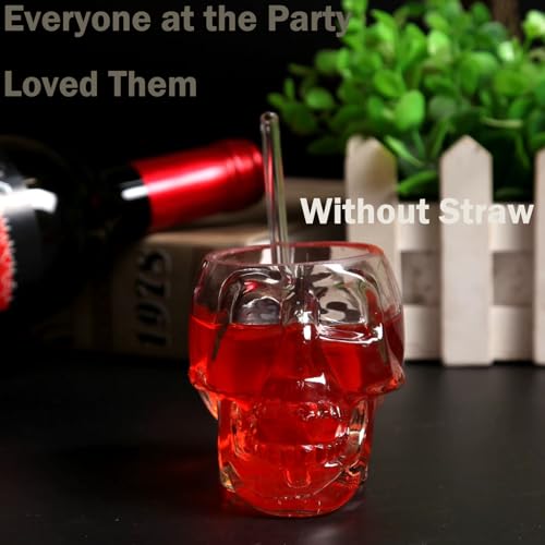 12oz Skull Wine Glass - Clear Novelty Drinkware for Spirits & Halloween Party (Medium, 1pc)
