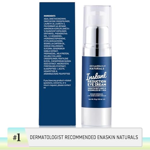 Enaskin Naturals Instant Eye & Face Lift Cream - Rapid Tightener and Wrinkle Filler for Deep Wrinkles - Under-Eye Bags & Puffiness Remover - Temporary Face Firming for Women & Men in 60s - 0.5 oz