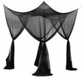 4-Corner Gothic Bed Canopy Mosquito Net for Full Queen King Size - Black, 78.7W x 98.4L