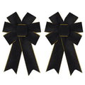 Black Velvet Wreath Bow Set - 2 Pack for Holiday & Event Decor