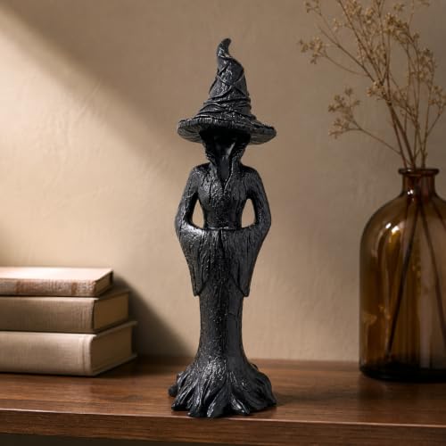Gothic Halloween Witch Statue - 11.8-Inch Resin Fantasy Decor Figurine