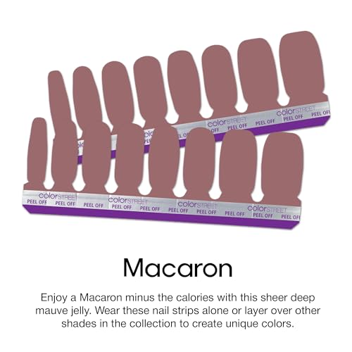 Macaron Sheer Deep Mauve Nail Strips - Double-Ended Gel Manicure Set