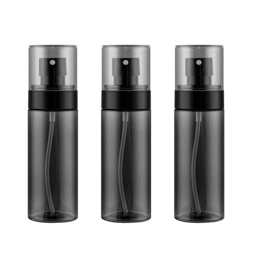 JUNIPLTER 3 Pack Spray Bottles 2oz / 60ml, Fine Mist Small Spray Bottle Leak Proof, Refillable Travel Bottles for Toner, Cosmetics & Hair Care (Black, 2 oz / 60 ml)