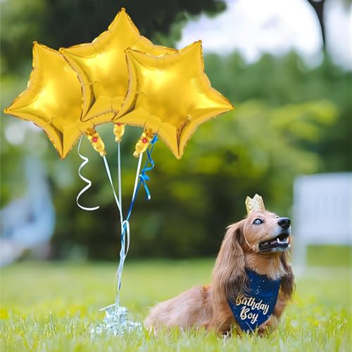 Gold Foil Star Balloons - 10PCS 18 Inch Helium Mylar Decorations for Weddings & Parties