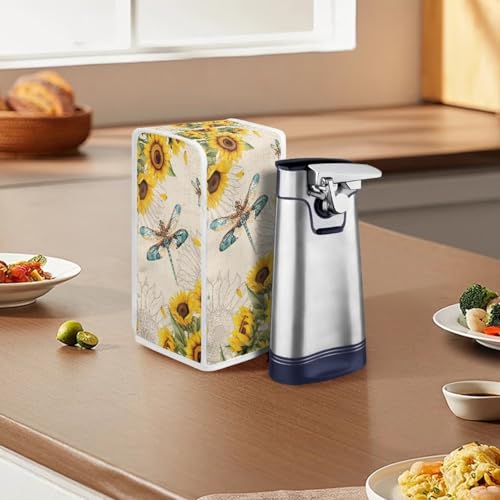 Dragonfly Sunflower Can Opener Dust Cover - Kitchen Appliance Protector 5.7x5.7x10 Inches