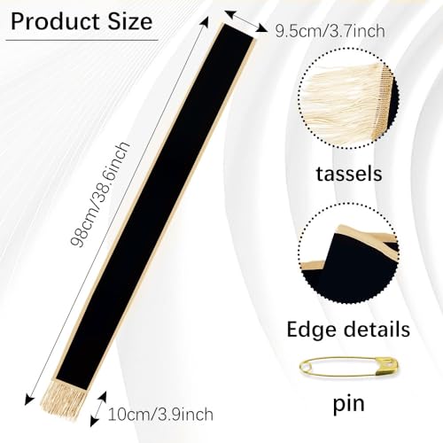 Black Satin Sash with Gold Border, Personalizable Bridal & Birthday Sash