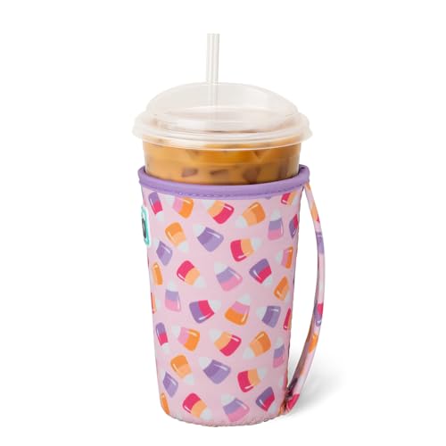 Swig Life 22oz Medium Iced Cup Coolie - Candy Corn Halloween Insulated Sleeve with Handle