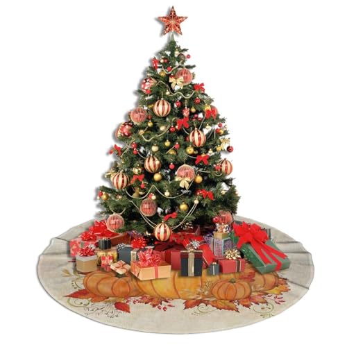 48-Inch Fall Blessings Christmas Tree Skirt Rustic Farmhouse Holiday Decor