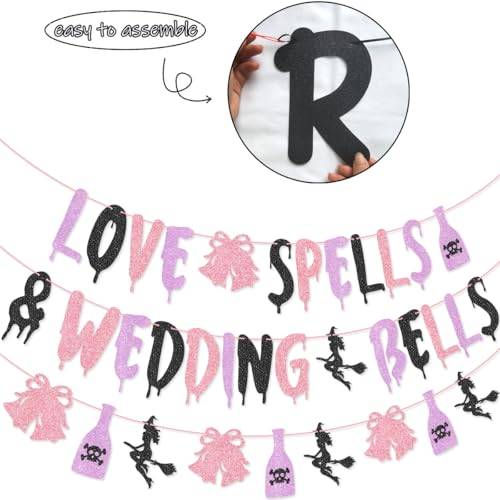 Love Spells & Wedding Bells Banner Garland - Bridal Shower & Bachelorette Party Decorations