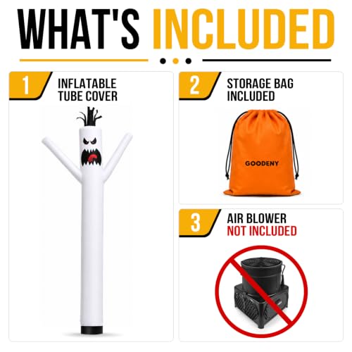 Ghost Inflatable Tube Man - 6FT Tall Wacky Wavy Dancing Guy for Outdoor Decoration - Variation: Ghost-6FT