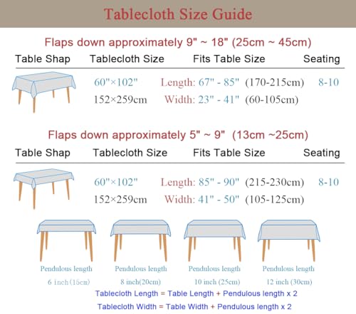 Red Rose Floral Print Tablecloth 60 x 102 Inch Waterproof & Stain-Resistant Rectangular Cover - Clr 110