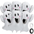 Halloween Ghost Balloons - Ghost-Style Foil Balloon Set with Ribbons - Variation of Ghost-1