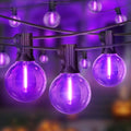 Purple Outdoor String Lights - 26Ft Waterproof Shatterproof Edison Bulbs, Dimmable Patio Decor