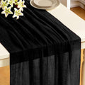 Black 10ft Table Runner Pack of 3 - Rustic Cheesecloth Wedding & Party Decor