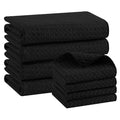 Homaxy Microfiber Kitchen Towels Set - Black, 8 Pack, 16x28 & 12x12 Inches