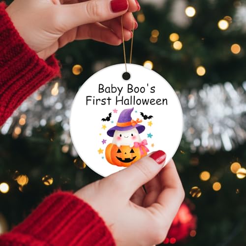 Baby First Halloween Christmas Ornament - Funny Pumpkin Ghost Gift