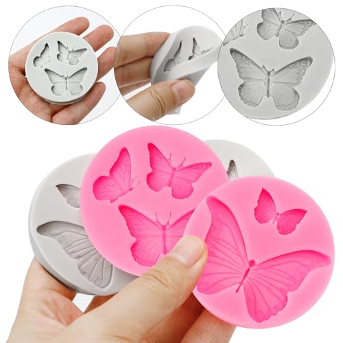 Butterfly Silicone Mold for Cake Decoration Soap Resin Clay - 4 Pcs