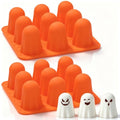 Halloween Ghost Silicone Mold 2-Pack - 9 Cavities, 3D Ghost Shapes - Fall & Holiday DIY