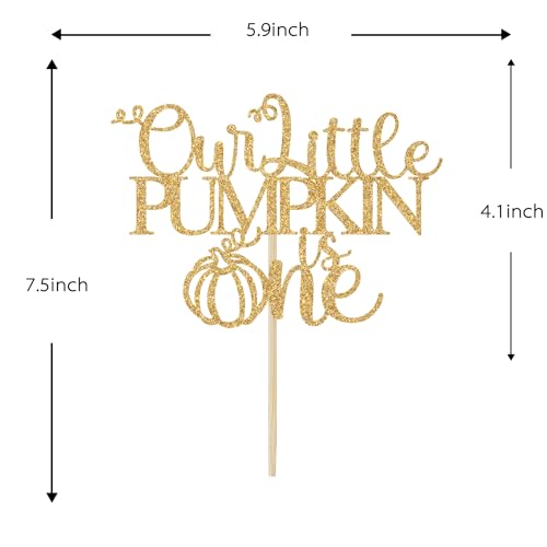 First Birthday Cake Topper Gold Glitter Pumpkin 1st Birthday Party Decor